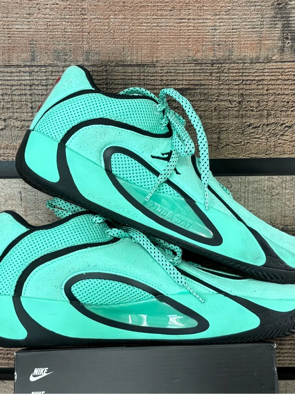 Jordan Jason Tatums Turquoise and Black basketball sneakers